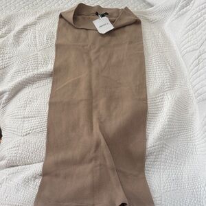 Forever 21 Taupe Ribbed Midi Skirt